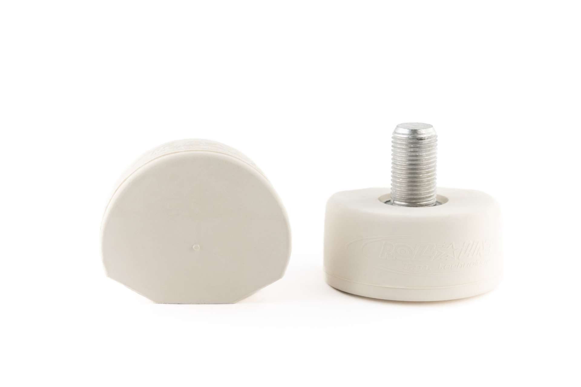 Peças brancas de plástico com parafuso metálico para montagem