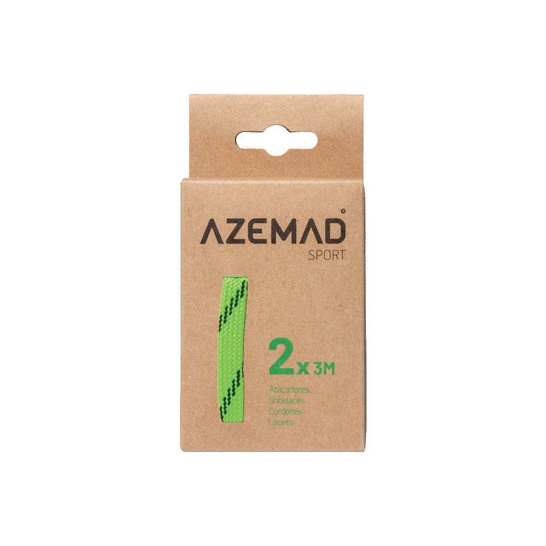 Caixa de atacadores Azemad Sport verde com riscas pretas
