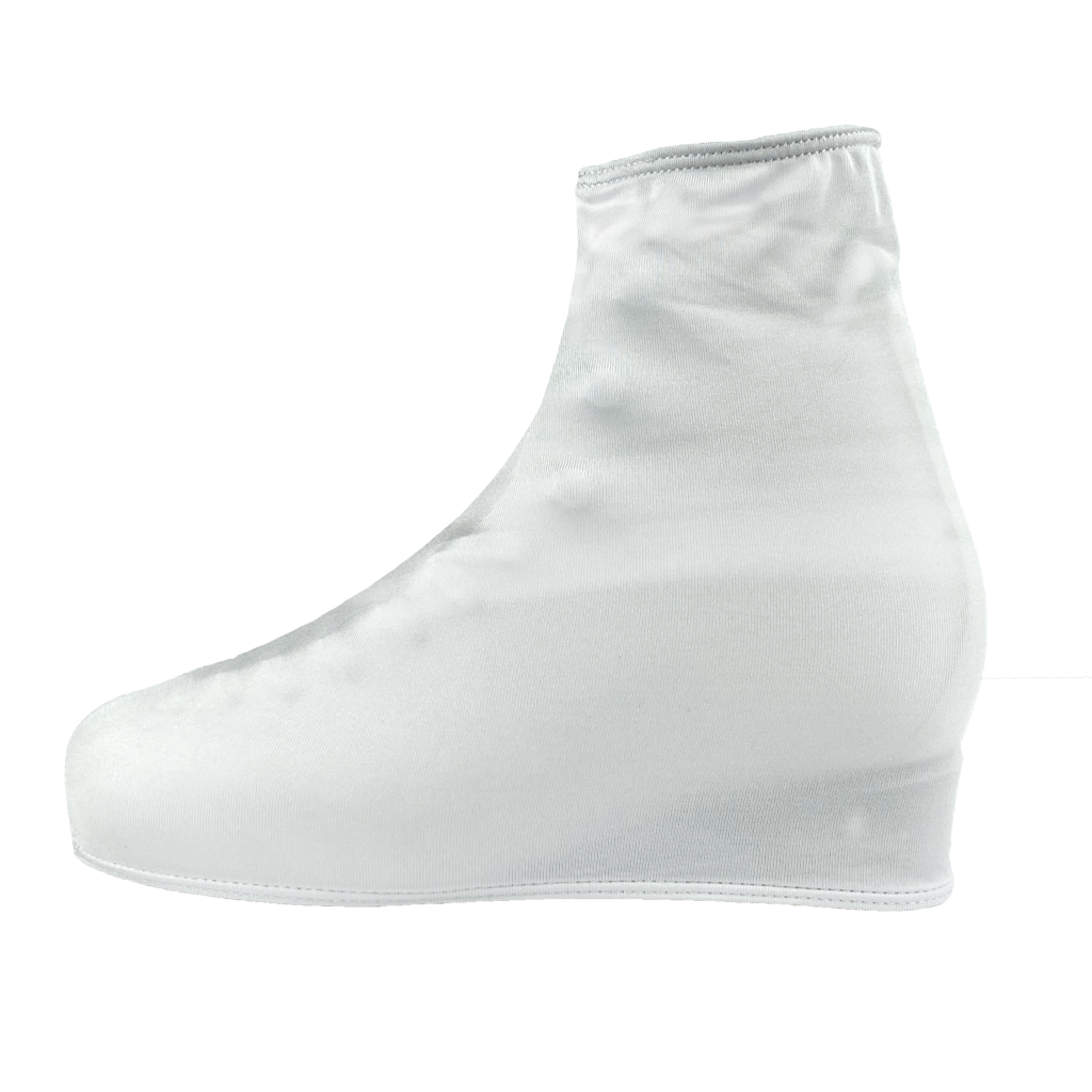 Cobertura para sapato branca de tecido elástico e fino