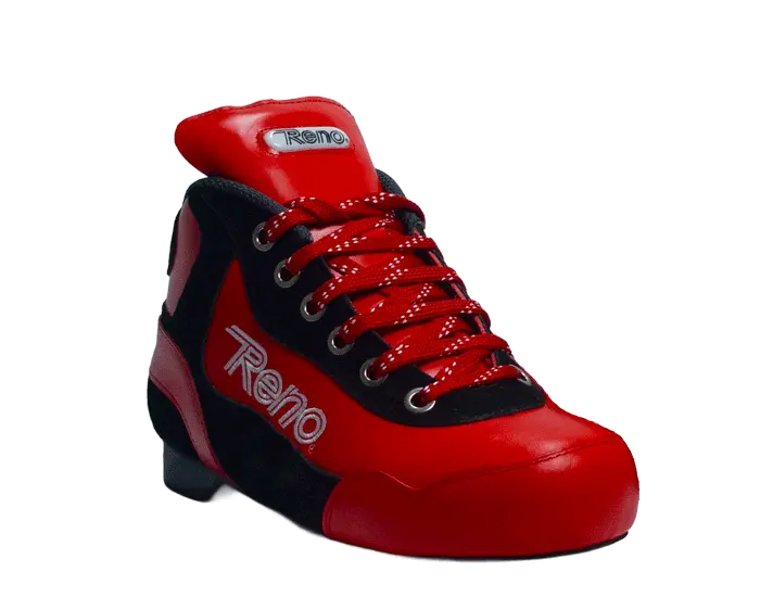 Ténis desportivo vermelho e preto com atacadores vermelhos e logótipo Reno