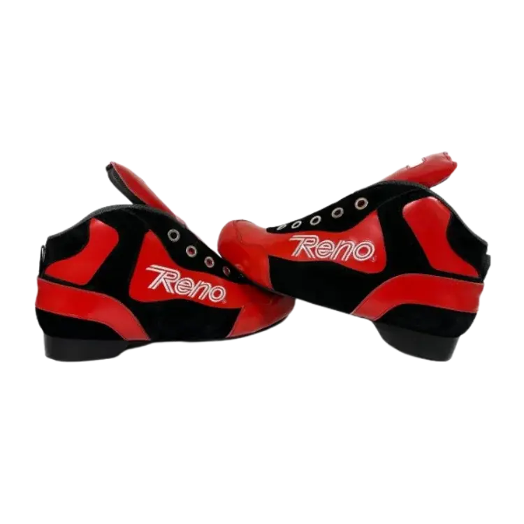 Sapatos de dança vermelhos e pretos com Reno impresso