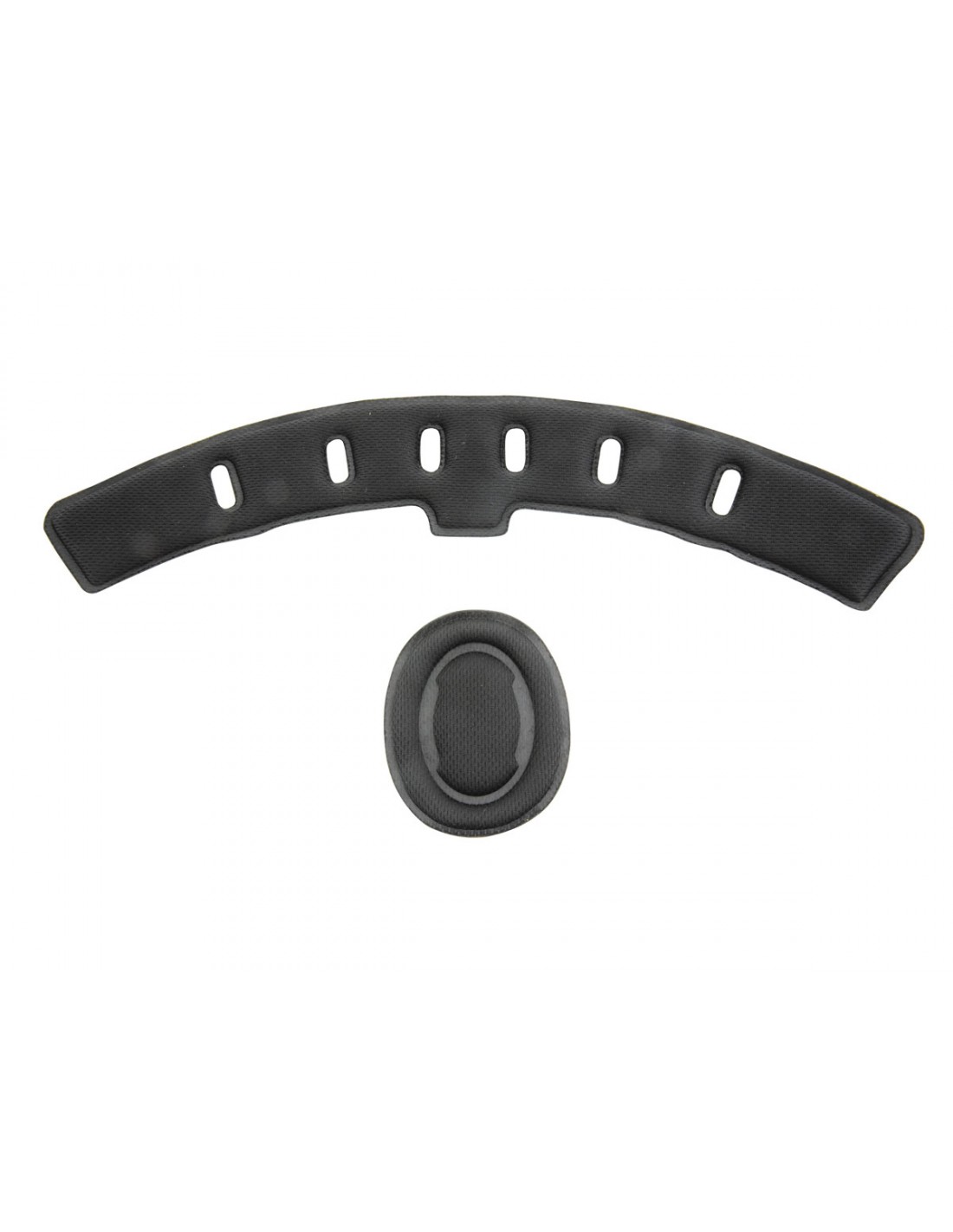 Conjunto de almofadas cinzentas curvas e oval sobre fundo branco