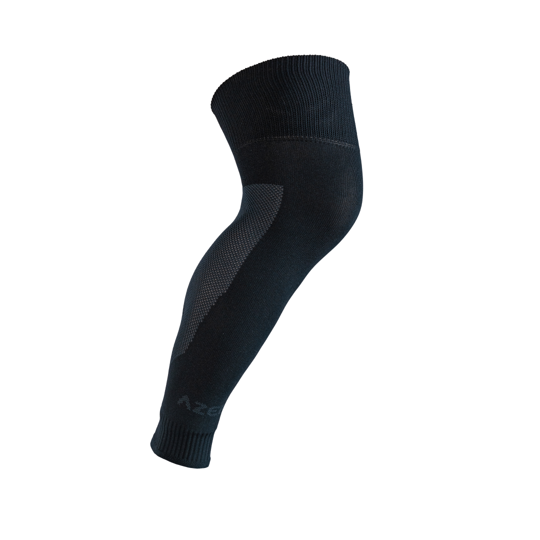 Manga para perna desportiva preta com textura cinza
