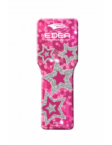 Protetor de pés rosa para patins de gelo com estrelas e texto EDEA.