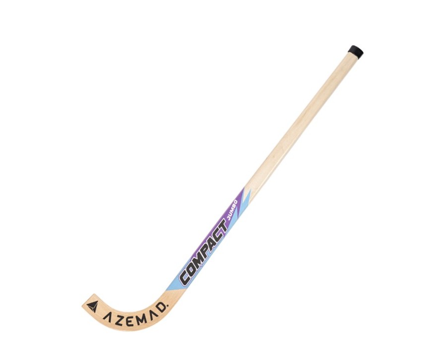 Stick de hóquei em madeira clara com texto Compact Jumbo e Azemad