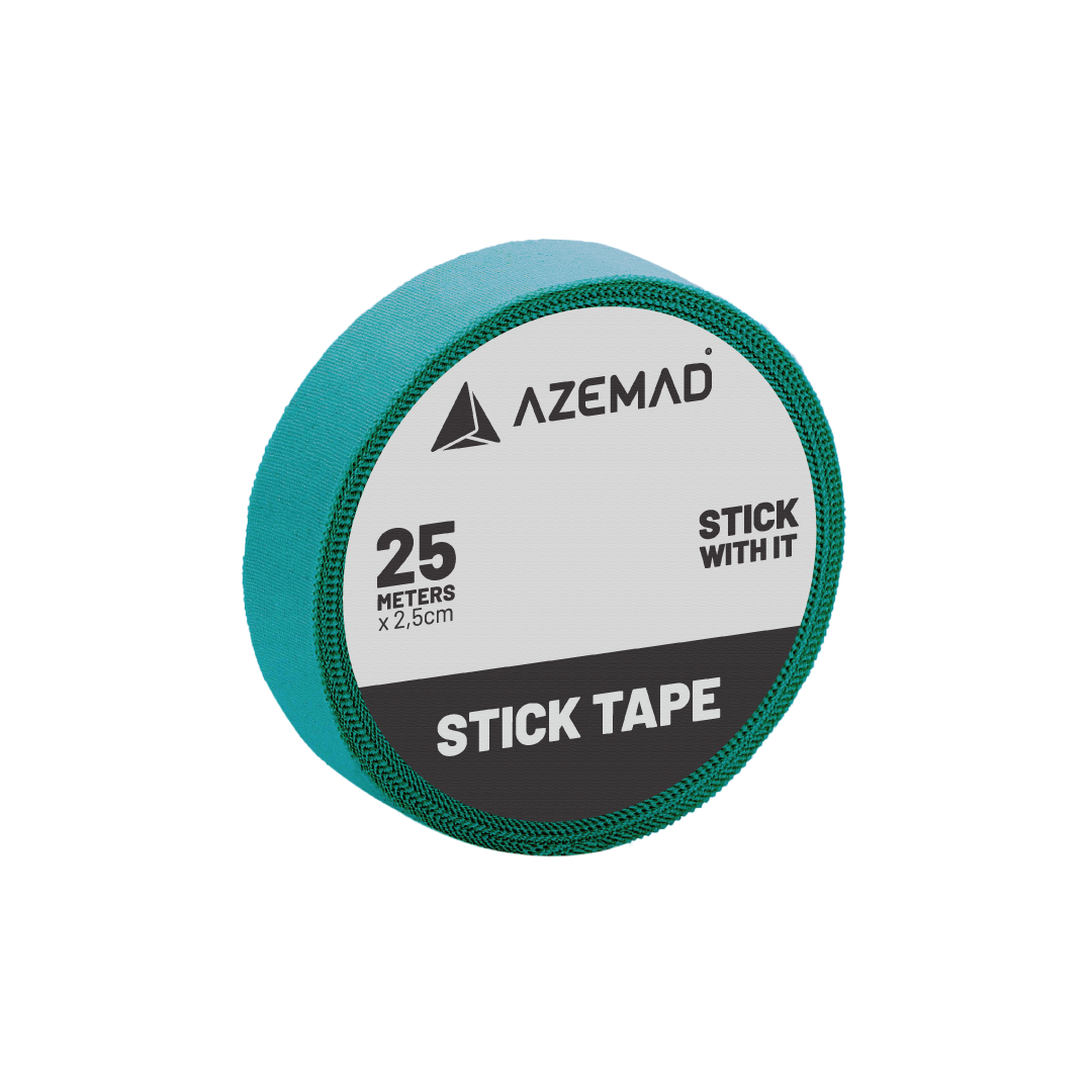 Rolo de fita adesiva azul com etiqueta AZEMAD 25 METERS x 2,5cm STICK WITH IT STICK TAPE