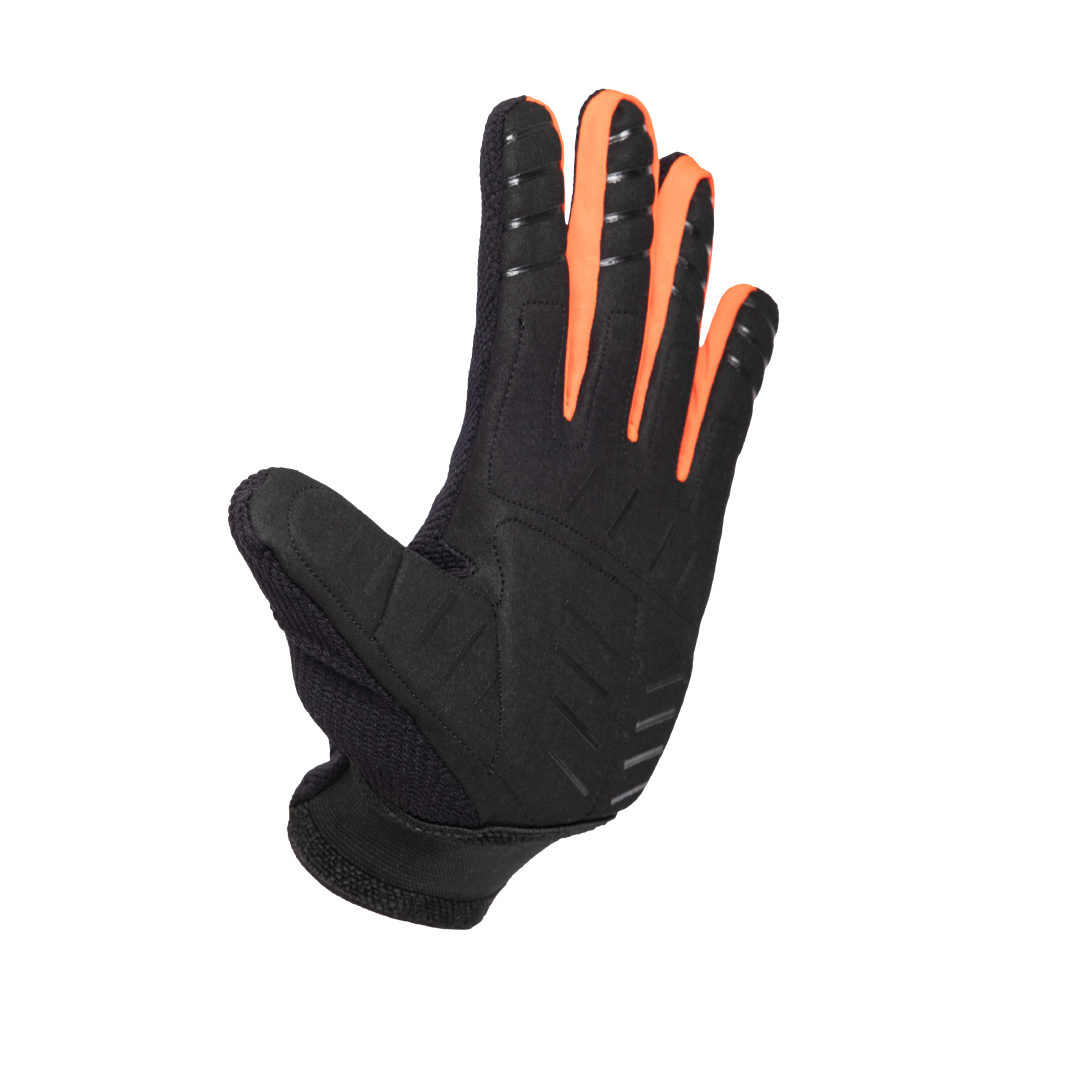 Luva preta e laranja para trabalho ou proteção