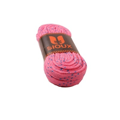 Cordão rosa com pontos azuis e etiqueta SIOUX