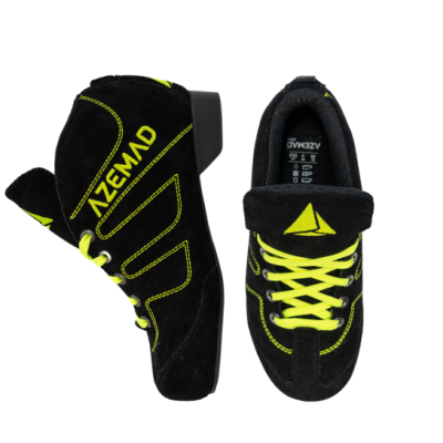 Sapatilhas Azemad pretas com detalhes amarelo-fluorescente