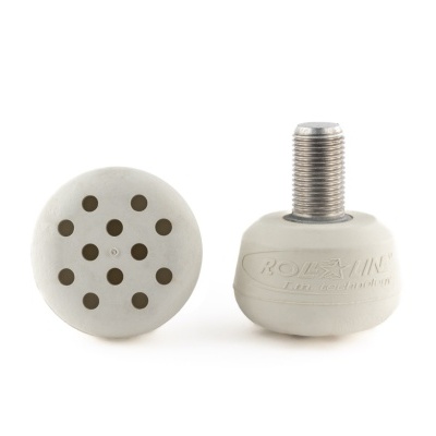 Amortecedores de móveis brancos com parafuso e orifícios pretos