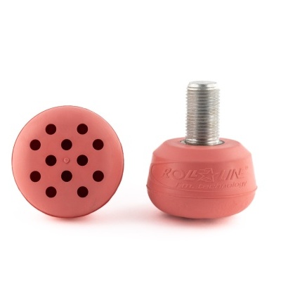 Pés niveladores cor-de-rosa com base rosqueada metálica e marca ROLEX IN