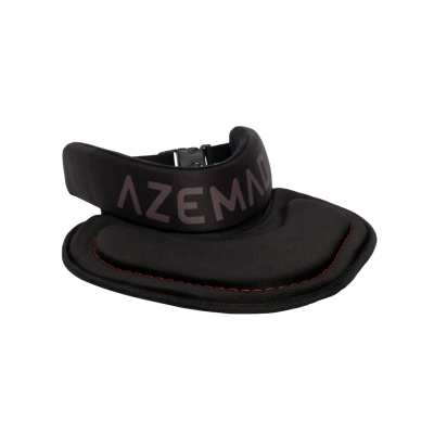 Aparelho preto acolchoado com correia ajustável e inscrição AZEMA