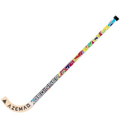 Stick de hóquei colorido com texto 'AZEMAD' e 'BEGINNER'