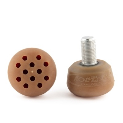 Par de tacos de borracha castanha com parafuso metálico