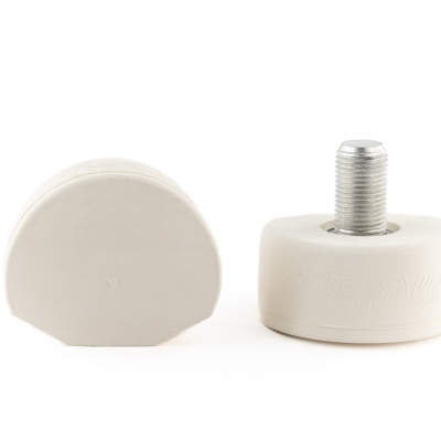 Peças brancas de plástico com parafuso metálico para montagem