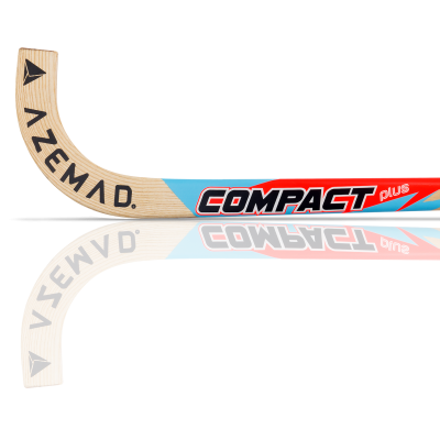 Bastões de hóquei em madeira com as marcas AZEMAD e COMPACT PLUS