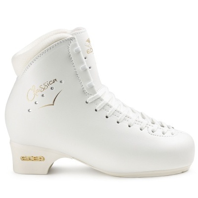 Bota de patinagem artística branca Classic com detalhes dourados