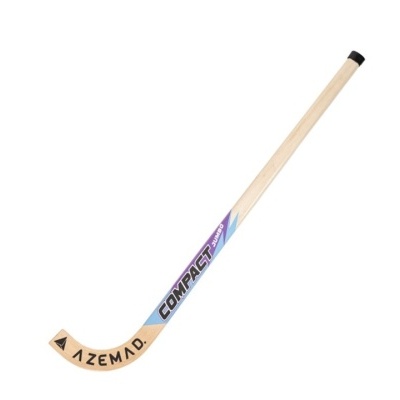 Stick de hóquei em madeira clara com texto Compact Jumbo e Azemad