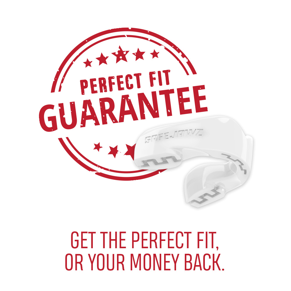 Bucal SafeJawz - Branco Protetor bucal branco SAFEJAWZ com selo de garantia de ajuste perfeito em vermelho