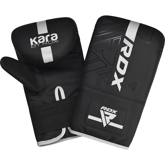 Luvas de treino ou boxe pretas com detalhes em branco e texto Kara BY RDX e RDX