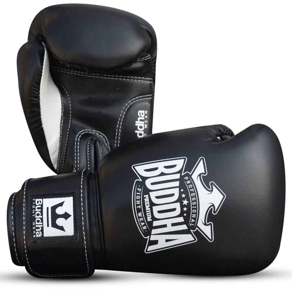 Buddha Mexican Kids - Preto Luvas de boxe pretas com marca BUDDHA em branco