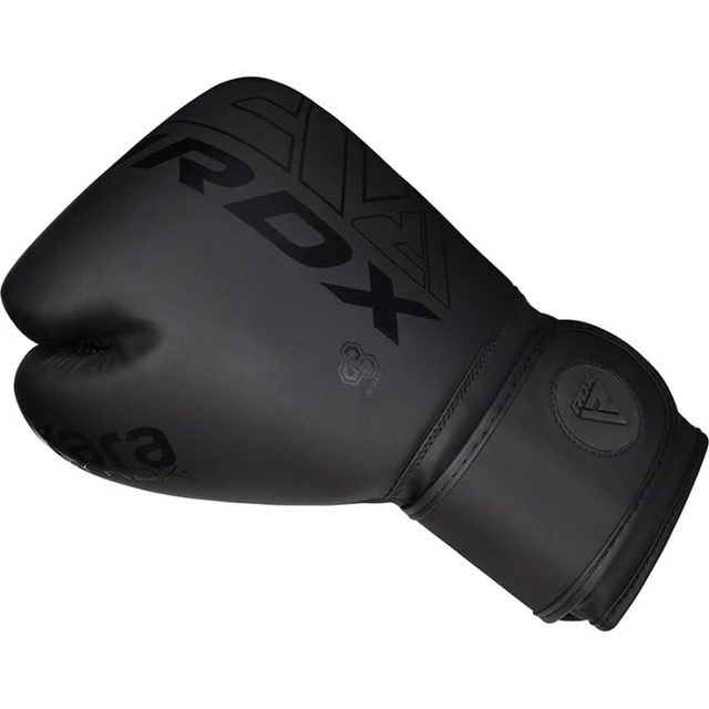 Luva de boxe preta com inscrições RDX e VXSARA