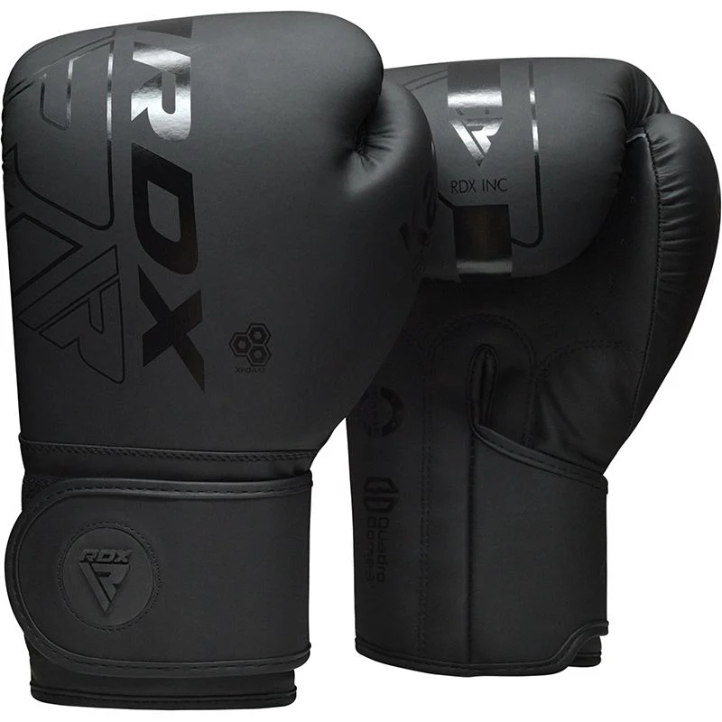 Par de luvas de boxe pretas RDX com fecho de velcro