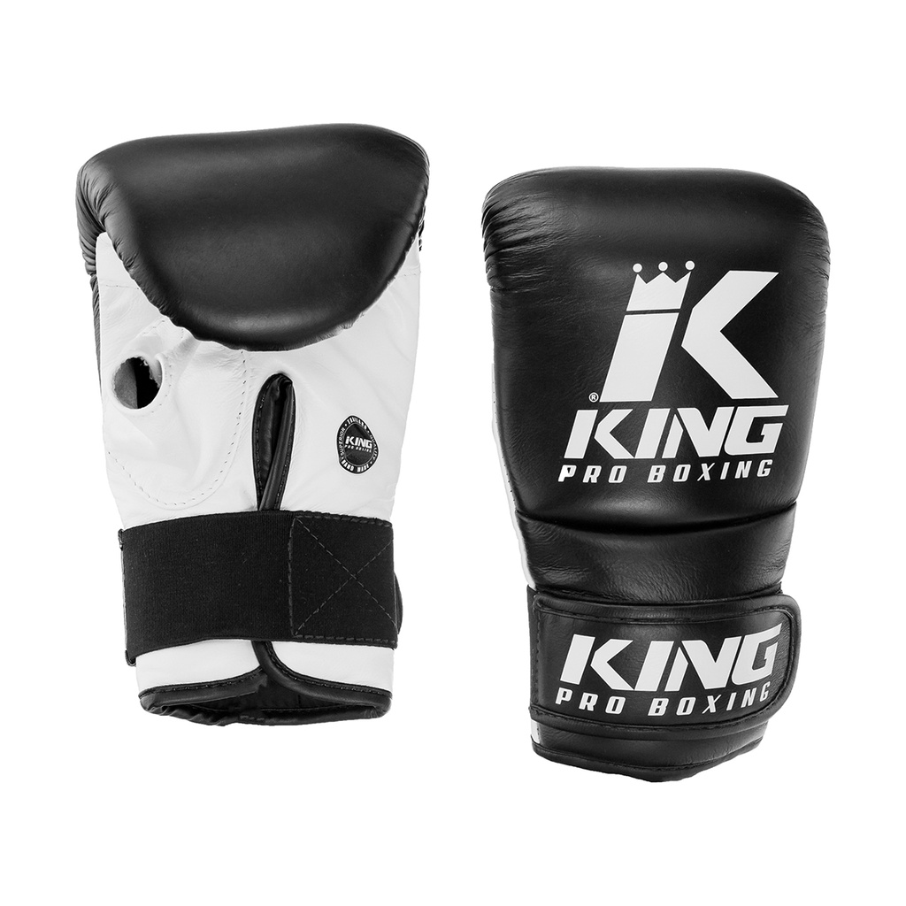 KPB Bag Gloves Luvas de boxe KING PRO BOXING preto e branco com velcro