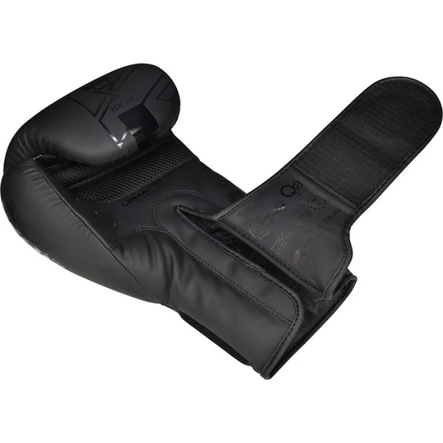 Luva de boxe preta aberta com fecho de velcro