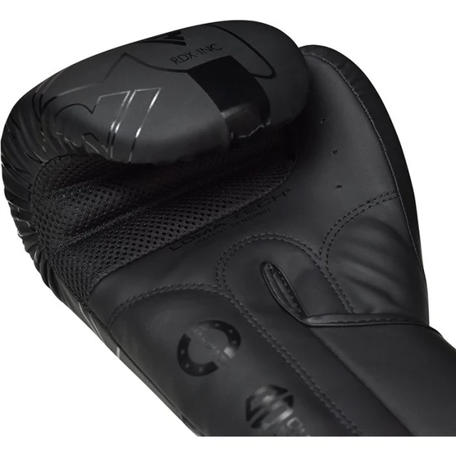 Luvas de boxe pretas em couro sintético com detalhes em malha