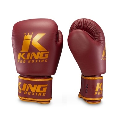 Luvas de boxe bordeaux KING PRO BOXING com fecho ajustável e indicação 14 OZ