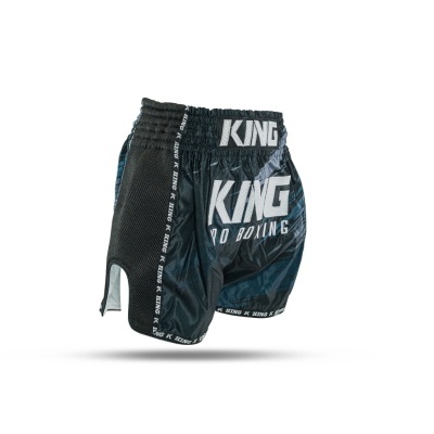 Calções de boxe KING pretos com texto branco