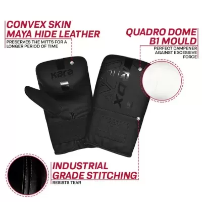 Par de luvas pretas em pele Maya Hide com costuras industriais e reforço convexo