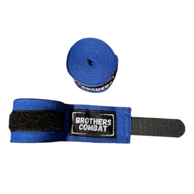 faixas elásticas desportivas azuis com detalhes a preto e rótulo Brothers Combat