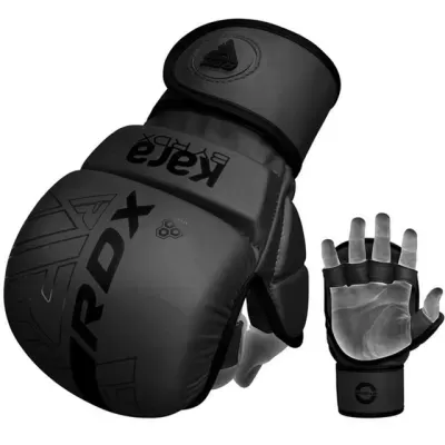Luva de treino preta para artes marciais com fecho em velcro