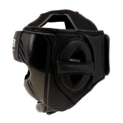 Capacete de treino preto acolchoado para proteção da cabeça