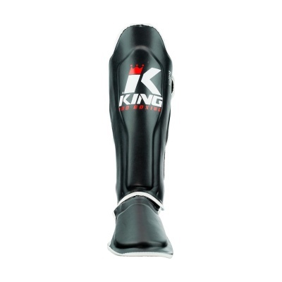 Proteção para canela e pé preta com logo KING PRO BOXING