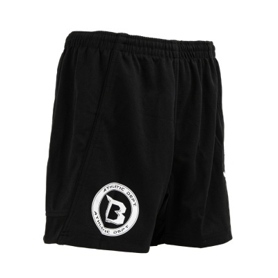 Calções desportivos pretos com emblema ATHLETIC DEPT