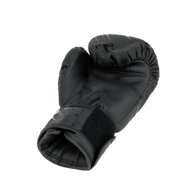 Luvas de boxe pretas em material sintético com fecho de velcro