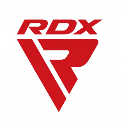 Logotipo da marca RDX em vermelho sobre fundo branco