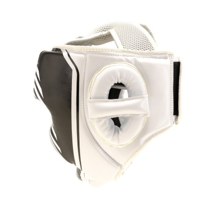 Protetor de cabeça em branco e preto para artes marciais