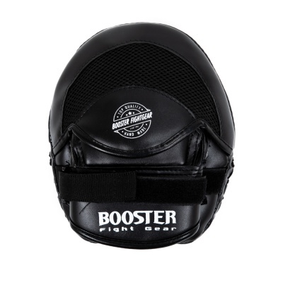 Mitt de treino de pele sintética preta com escrita BOOSTER Fight Gear
