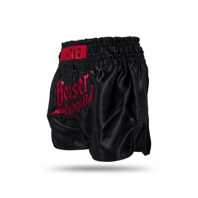 Calções de treino pretos com bordados vermelhos Booster Fightwear