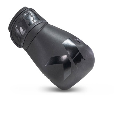 Luvas de boxe pretas com logótipo e texto BOX PRO80 no punho