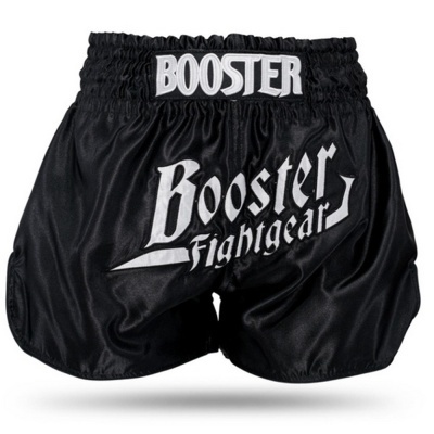 Calções de treino pretos com texto branco Booster Fightgear