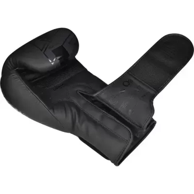 Luva de boxe preta aberta com fecho de velcro