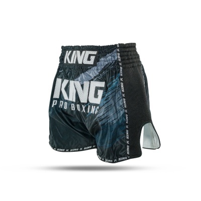 Calções de boxe pretos KING PRO BOXING com detalhes cinza