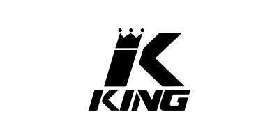 Logótipo preto 'KING' com letra K com coroa no topo