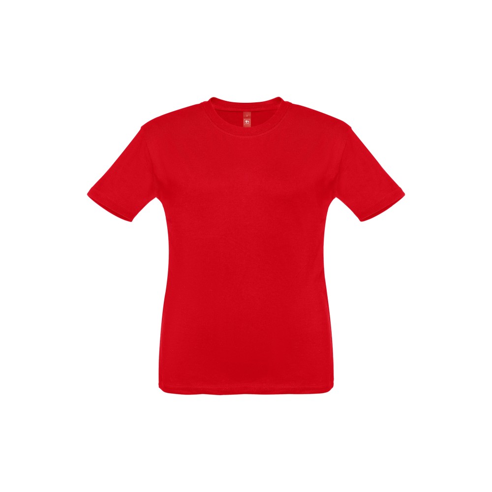 T-shirt vermelha de manga curta com gola redonda