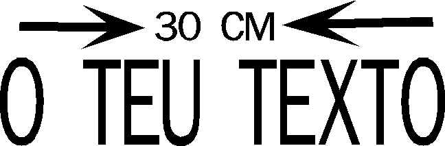 Texto preto em fundo branco com setas e indicação 30 CM e 0 TEU TEXTO.